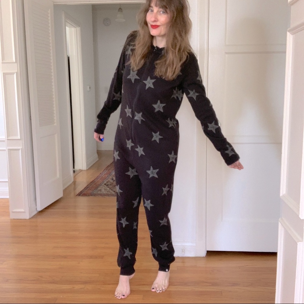 NUNUNU x CELINE DION Black Star Pajama Loungewear Overall WOMEN’S S